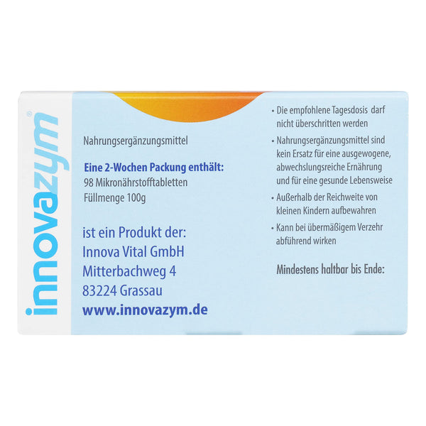 innovazym® Multi-Enzym-Komplex| Entwickelt von der Medizinischen Enzymforschungsgesellschaft| Lysozym+Papain+Bromelain+Bioflavonoide+Q10+Vitamine | 98 Tabletten hochdosiert