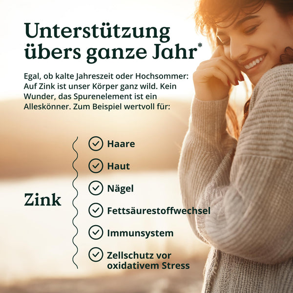 NATURE LOVE Zink 25mg hochdosiert - 365 vegane Tabletten für optimale Bioverfügbarkeit - Bodyshop-fit