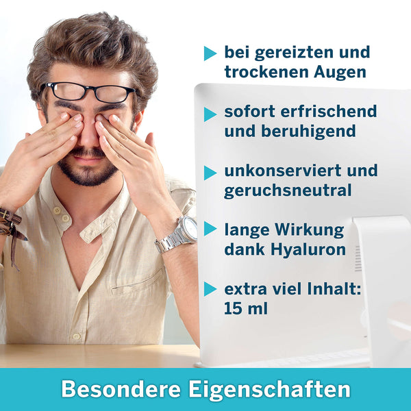 Ocuvers Hyaluron Augenspray – mit Liposomen - 15ml Augenspray gegen trockene Augen - Die Alternative zu Augentropfen gegen trockene Augen