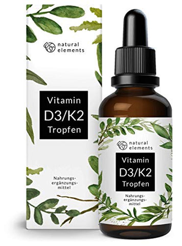 Vitamin D3 + K2 Tropfen 50ml - Premium: 99,7+% All-Trans (K2VITAL® von Kappa) + hoch bioverfügbares D3 - Laborgeprüft, hochdosiert, flüssig und hergestellt in Deutschland