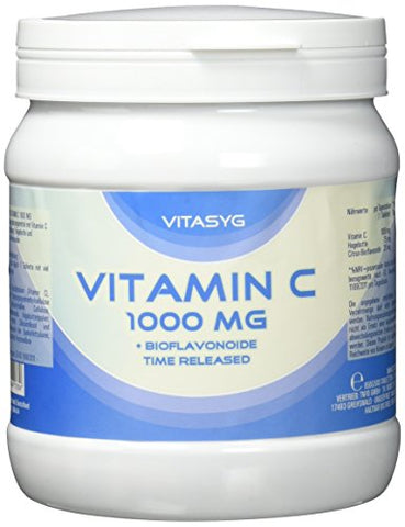 Vitasyg Vitamin C 1000 mg plus Bioflavonoide, für Immunsystem, Haut, Zähne und Knorpel - 500 Tabletten, 1er Pack (1 x 650 g)