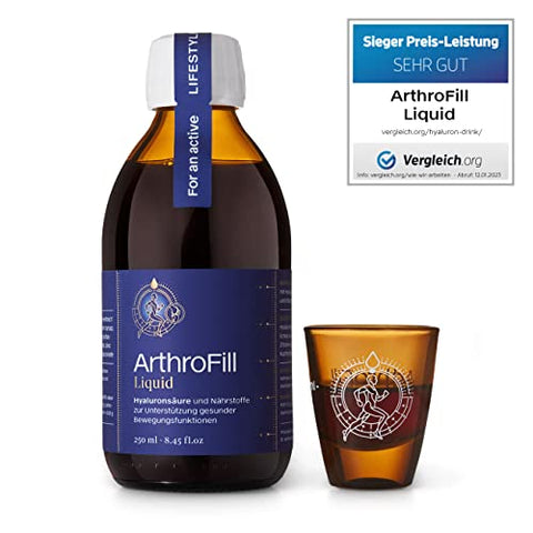 Arthro Fill Liquid - Hyaluron zum Trinken - Nährstoff-Komplex zur Unterstützung aktiver Bewegungsfunktionen - 100% dopingfrei - vegan