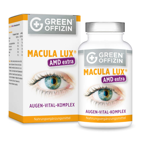 Augen Vitamine |MACULA LUX AMD Extra Augen-Vitamine Kapseln Hochdosiert bei Makuladegeneration - Sehkraft Augen-Schutz Formel mit Lutein, Zeaxanthin, Lycopin, Vitamin A, C, B, Zink, Selen, DHA (120 Kapseln vegan)
