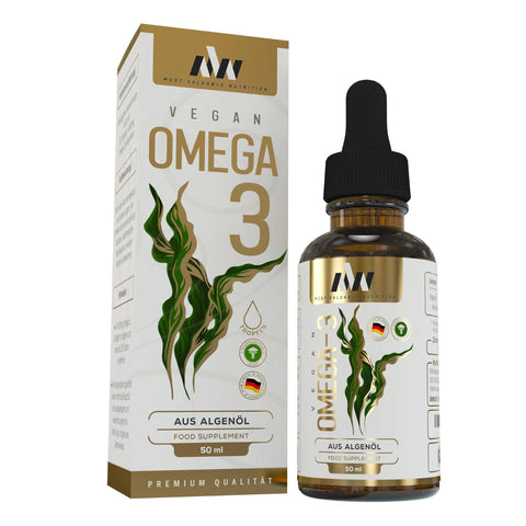 **NEUER GESCHMACK ** MVN® Omega 3 Tropfen aus Algenöl 50% DHA | Vegan | Hochdosiert | 800 mg pro Tagesdosis | Premium Qualität | Made in Germany