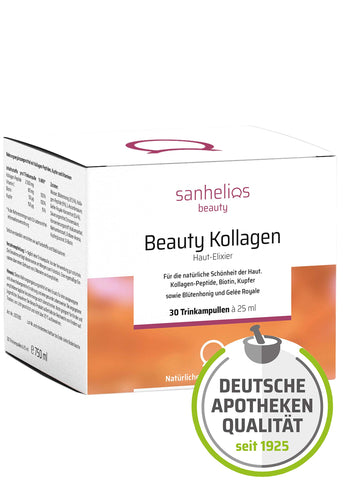 Sanhelios® Beauty Kollagen | Anti-Aging von Innen in Apothekenqualität | 30 Stück | 2500mg Kollagen, Biotin, Kupfer & Vitamin C | Mit Blütenhonig & Gelée Royale